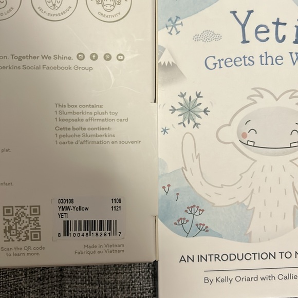 NWT Yellow Yeti Snuggler Slumberkins and Book Set - Picture 3 of 4
